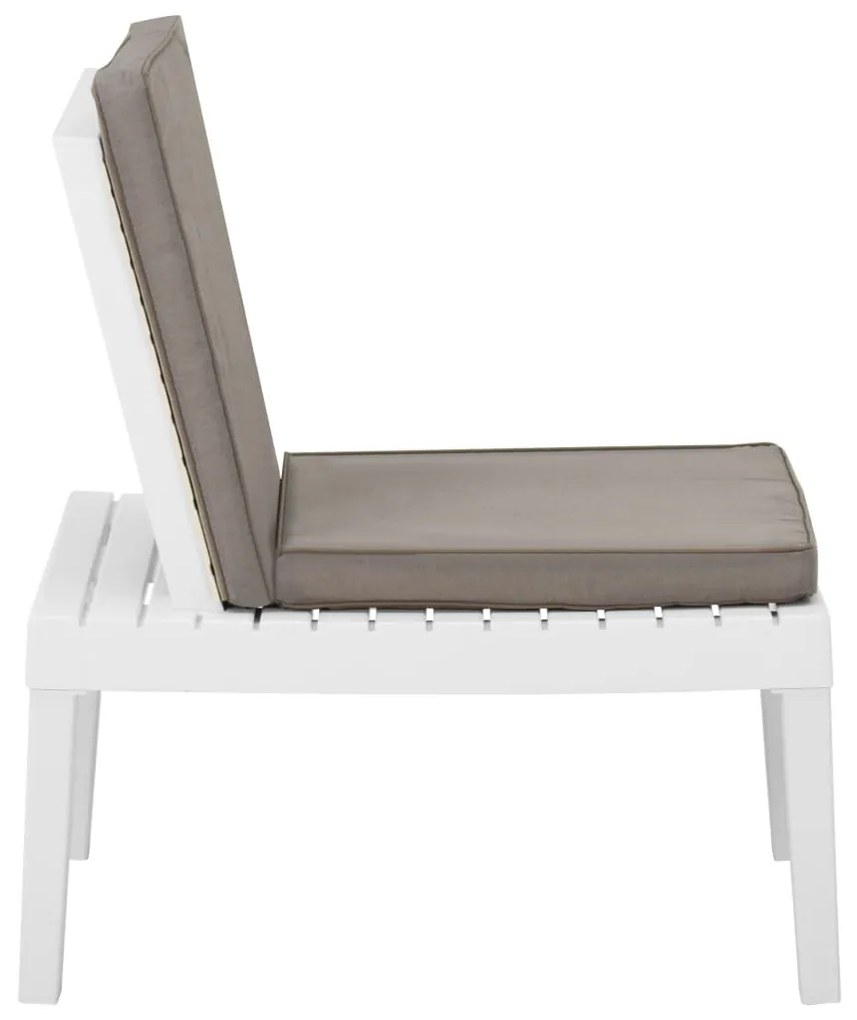 Cadeiras de jardim com almofadões 2 pcs plástico branco