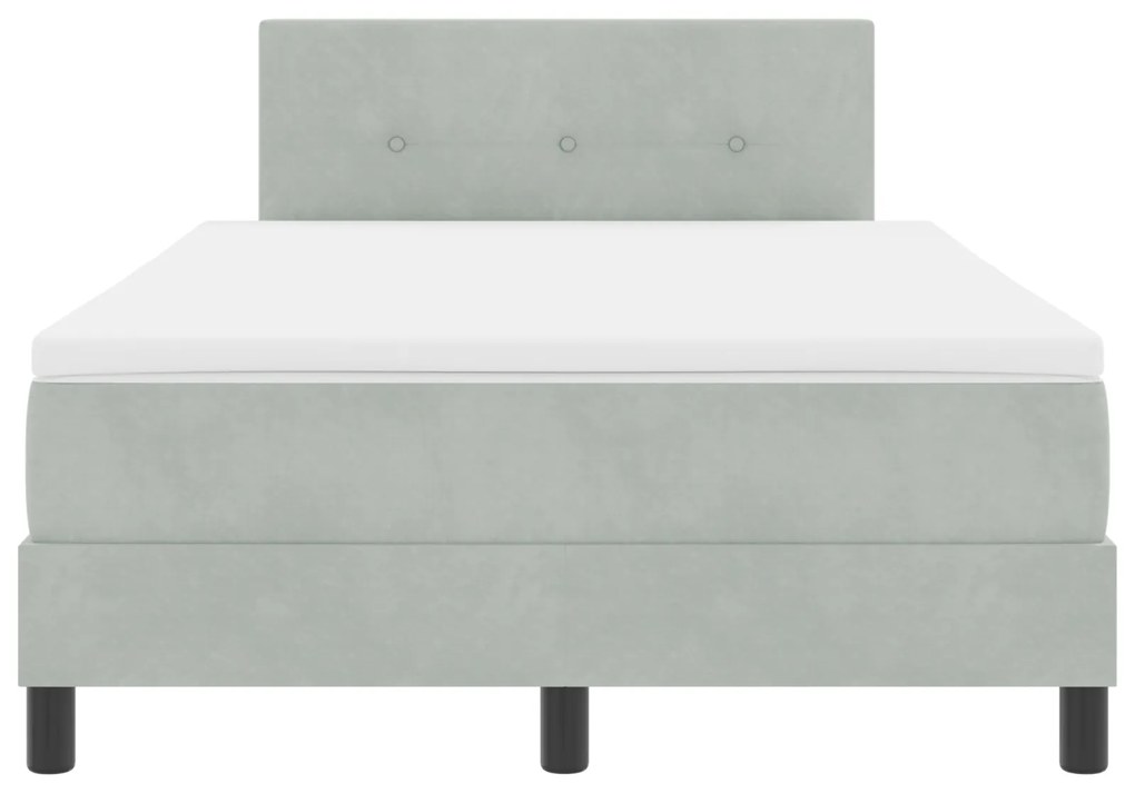 Cama Box com Colchão vidaXL Cinza Claro Dobro Pequeno Veludo