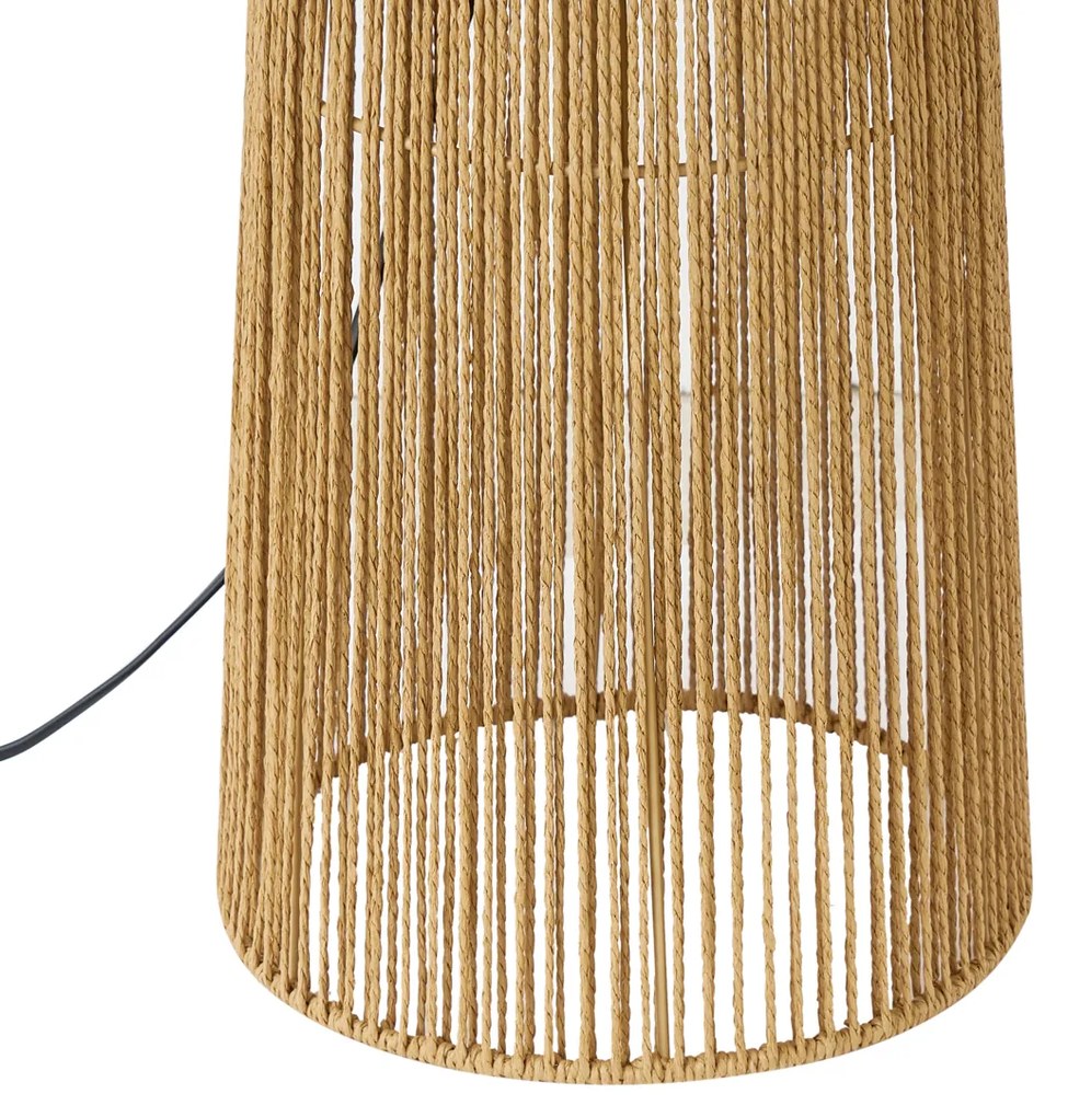 Candeeiro de pé Japandi natural com abajur - Dart Japandi