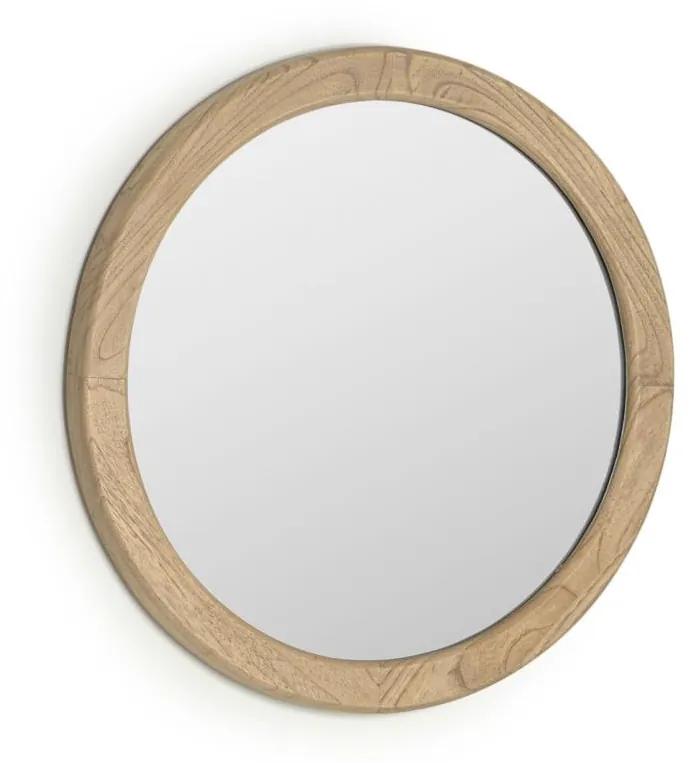 Kave Home - Espelho redondo Alum madeira maciça mindi Ø 50 cm