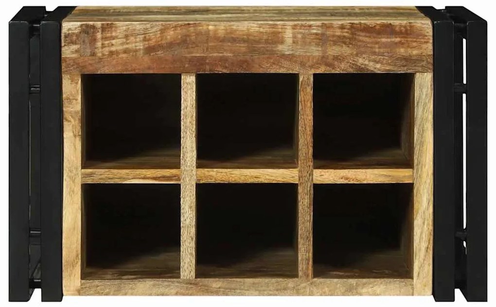 Apoio de Vinho 46x35x27,5 cm em Madeira Sólida de Mangueira Resistente