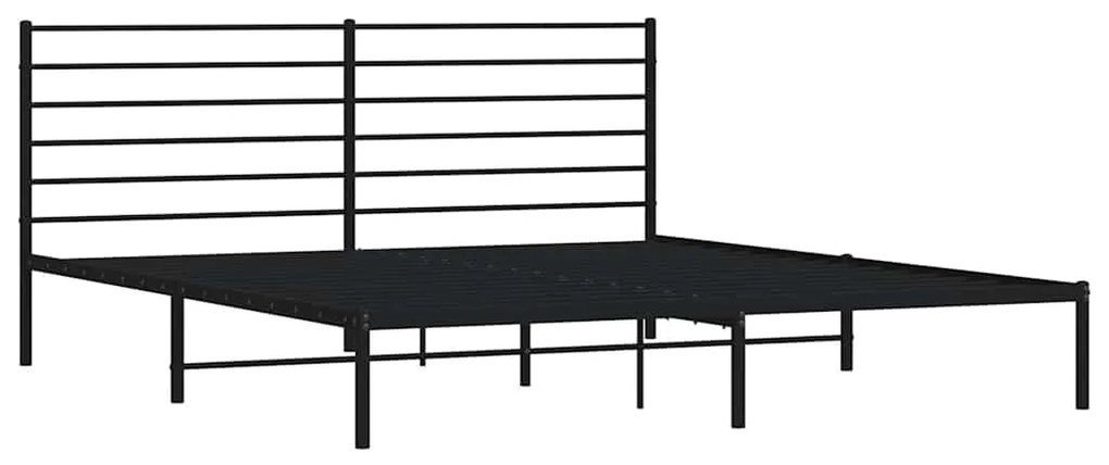 Estrutura de cama com cabeceira 193x203 cm metal preto