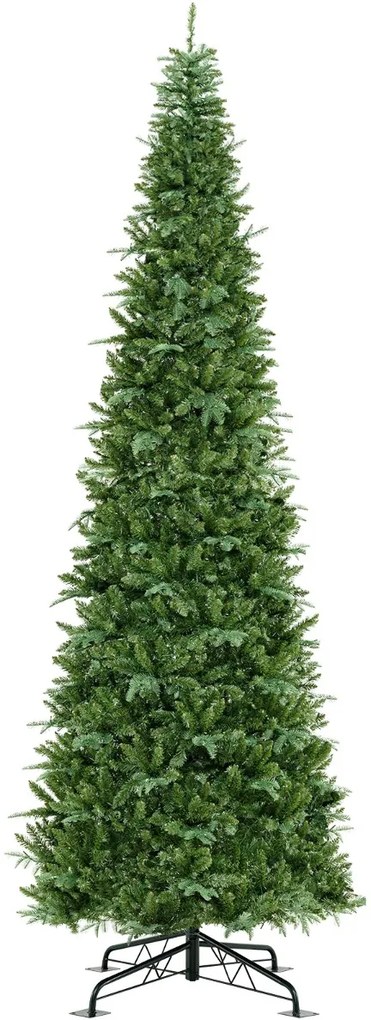 Árvore de Natal artificial de 360 cm com luzes pré-instaladas e conector rápido 2517 pontas de PVC e PE 800 luzes brancas quentes Verde