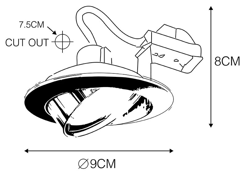 LED Foco embutido inteligente aço inclinável incluindo Wifi GU10 - Cisco Moderno