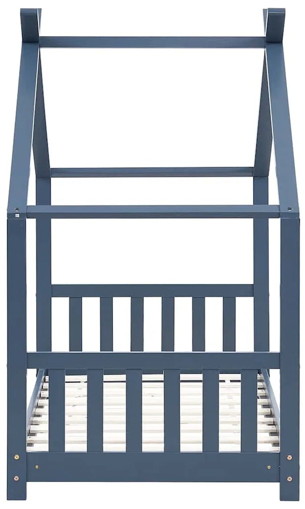 Estrutura de cama para crianças 80x160 cm pinho maciço cinza