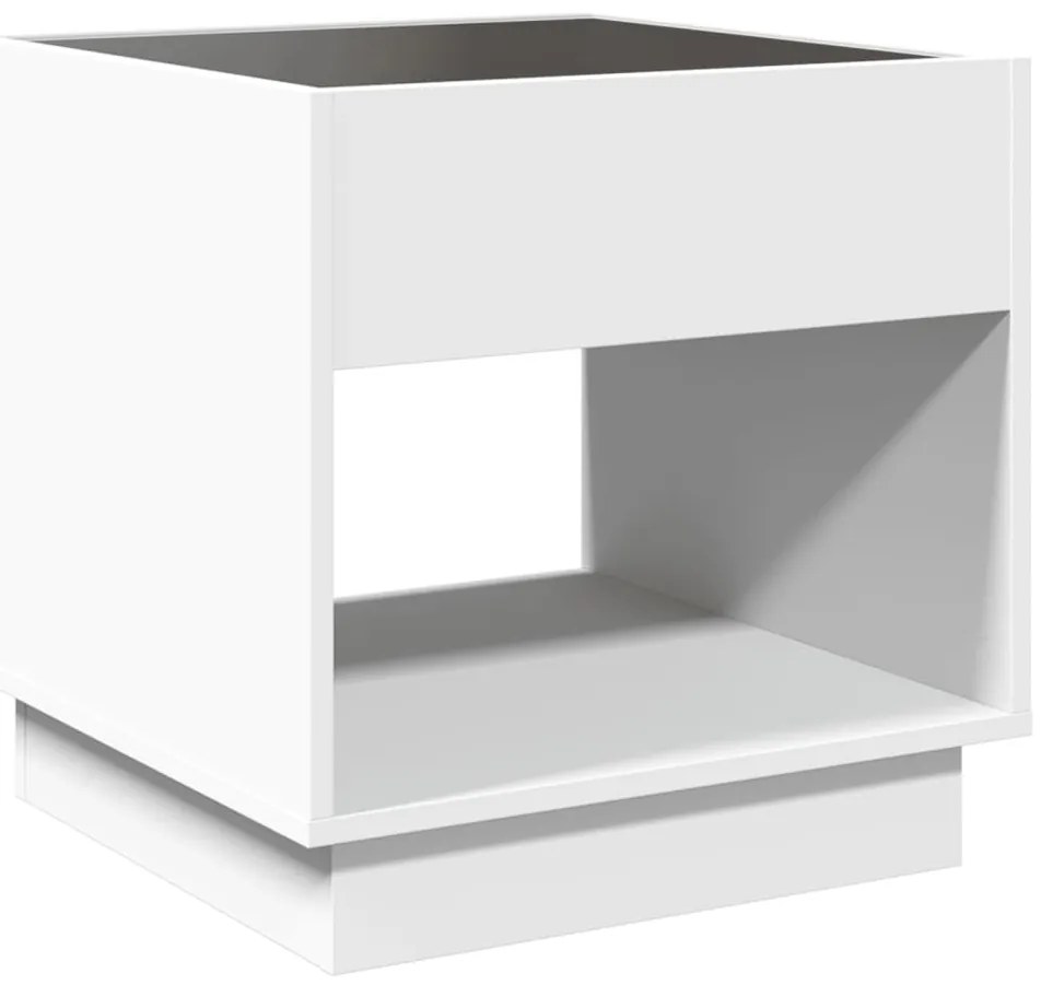 Mesa de centro luzes LED Infinity 50x50x50 cm branco