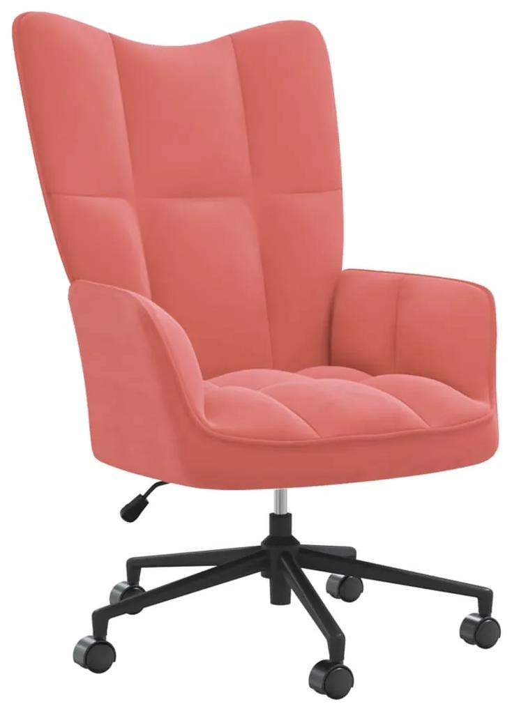 328176 vidaXL Cadeira de descanso veludo rosa