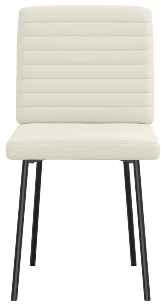 Cadeiras de jantar 4 pcs veludo cor creme
