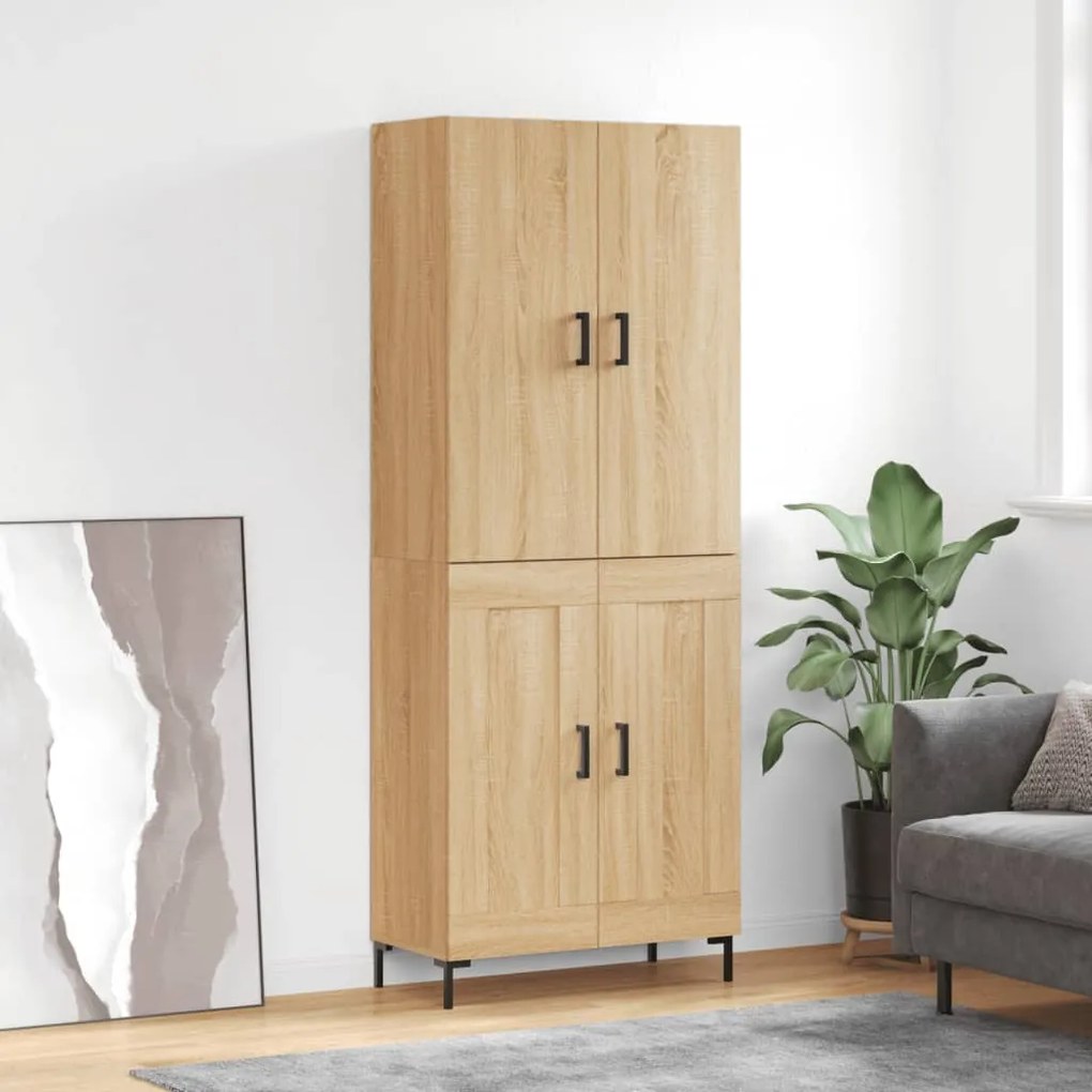 vidaXL Armário alto 69,5x34x180 cm derivados de madeira cor sonoma
