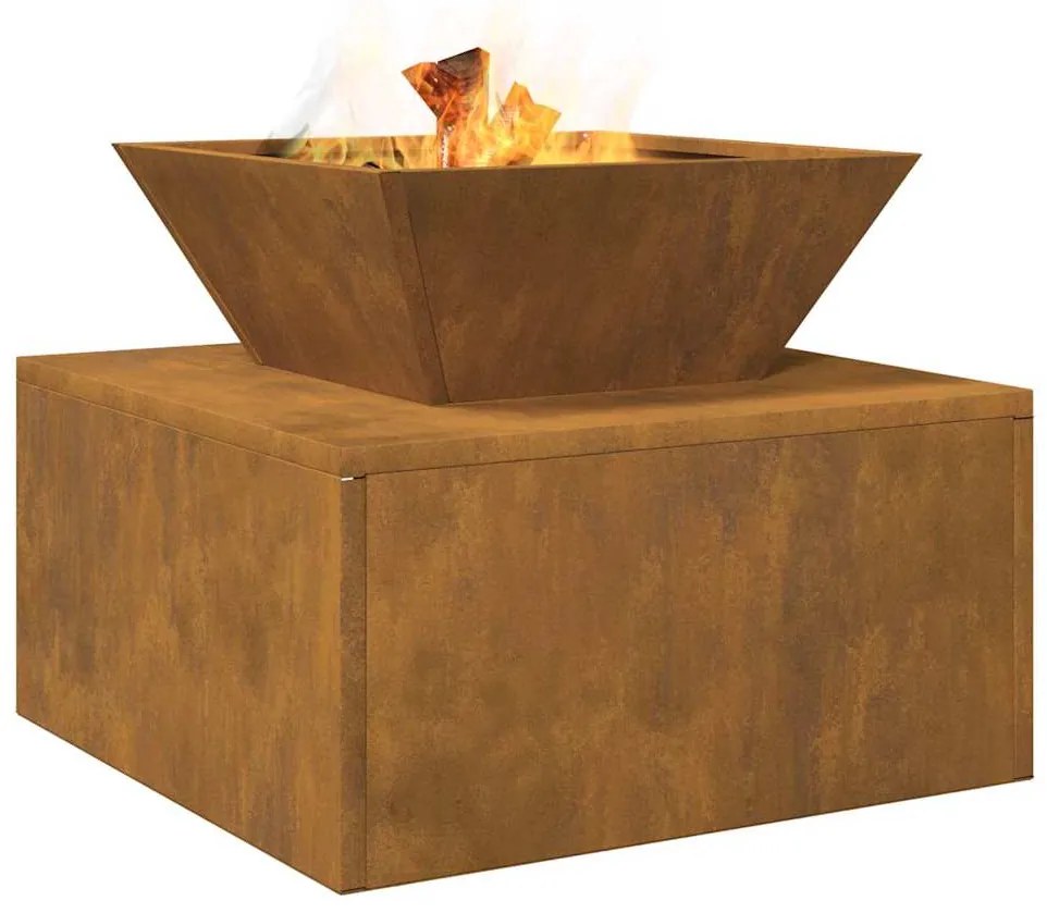 Fogo de Chão 50 x 50 x 40 cm Aço Corten