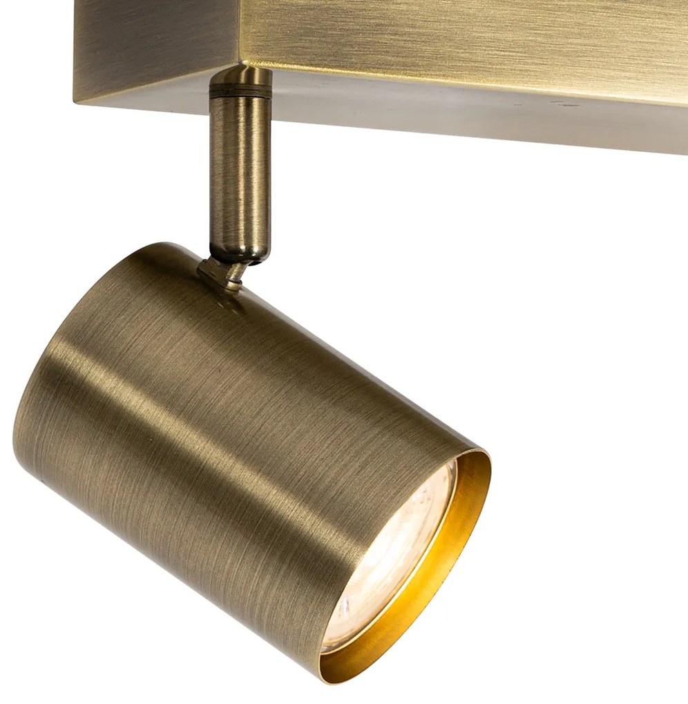 Candeeiro de teto moderno bronze 2 luzes ajustável retangular - Jeana