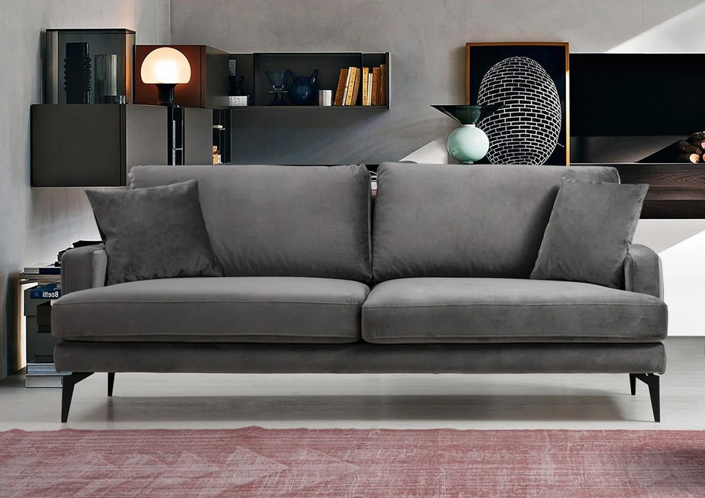Sofá de 3 Lugares Papira – Cinzento – 205x90x88 cm
