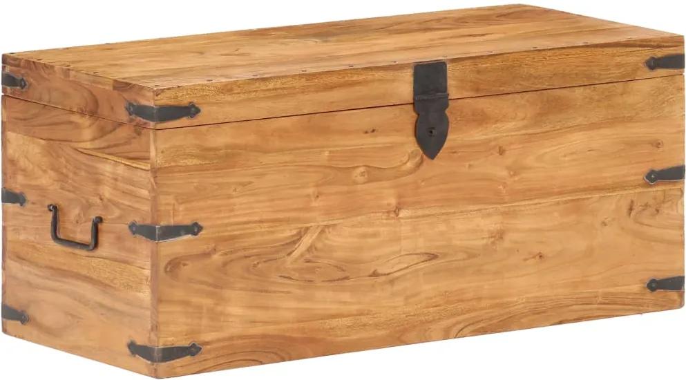 Baú 90x40x40 cm madeira de acácia maciça