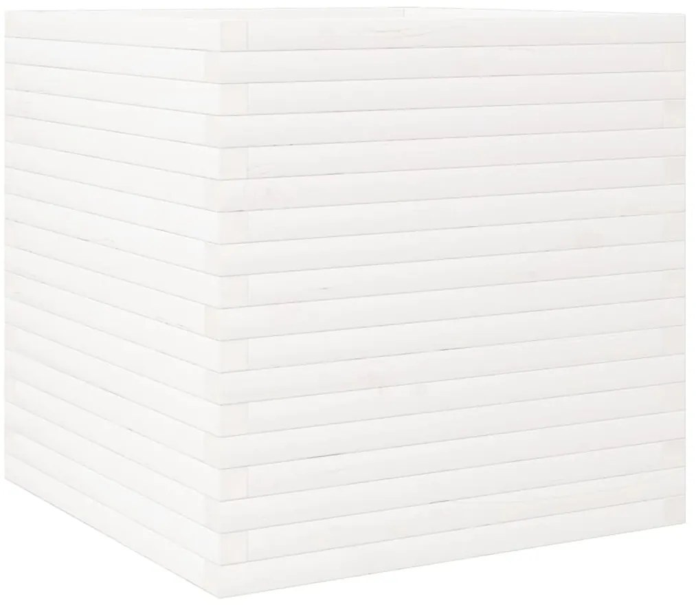Vaso/floreira de jardim 70x70x68,5 cm pinho maciço branco
