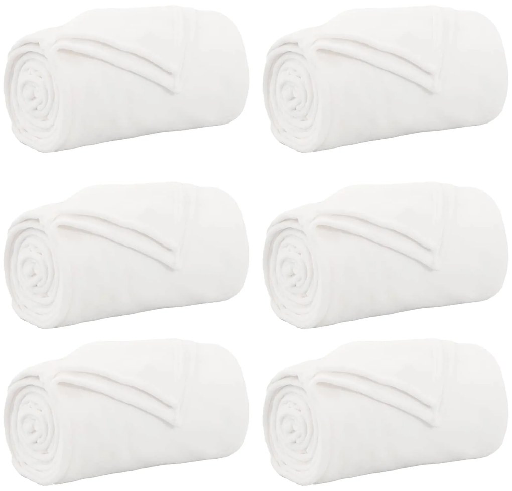 vidaXL Cobertores de Sofá 6 pcs Branco 220 x 240 cm Lã