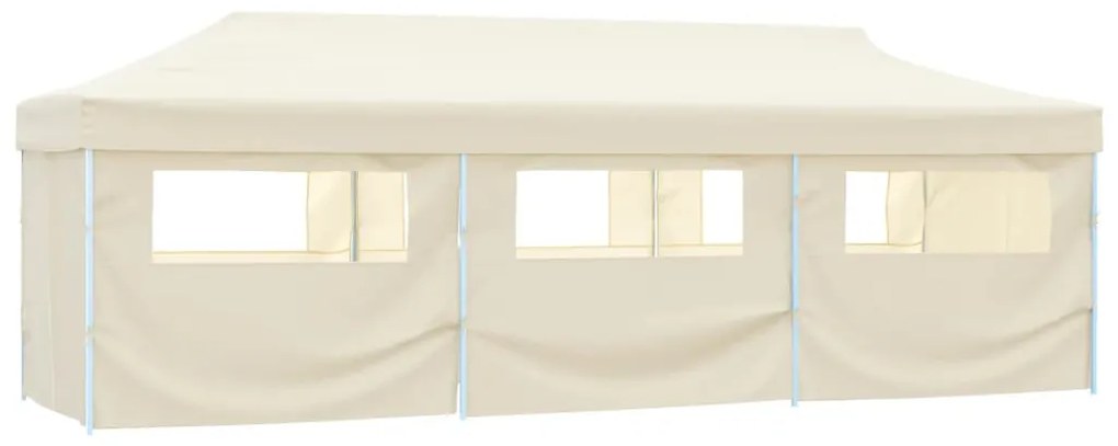 Tenda para festas pop-up dobrável c/ 8 paredes 3x9 m creme