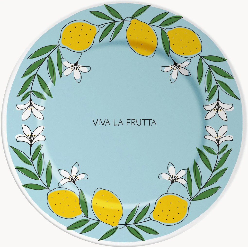 Prato em porcelana Viva La Frutta And Lemon