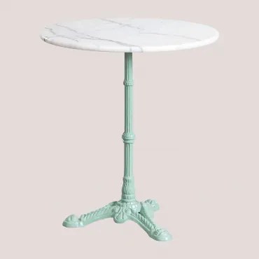 Mesa De Bar Redonda Em Mármore Moka Ilha Paraíso Verde & Mármore Branco Guangxi & Ø70 Cm - Sklum