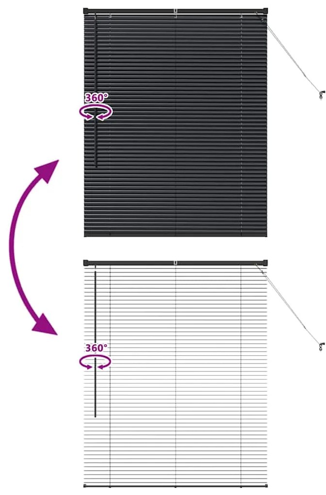 Persiana de Janela com cortinas Outros Manual Preto 100 x 130 cm Alumí