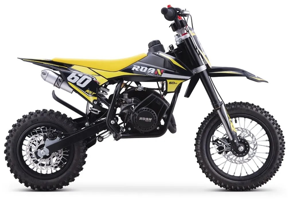 MINI MOTO PARA CRIANÇAS MINICROSS gasolina 60cc Roan RXT 12"/10" Amarela