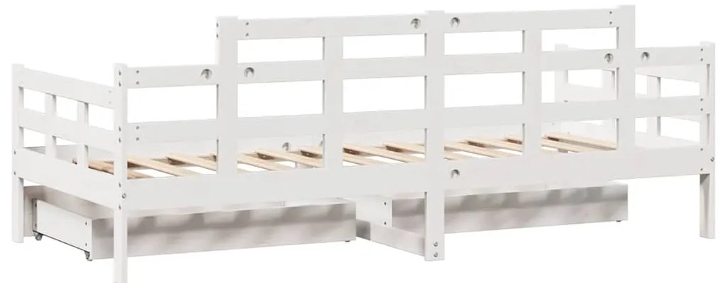 Sofá-cama com gavetas 80x200 cm madeira de pinho maciça