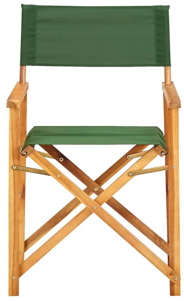 Cadeiras de realizador 2 pcs madeira de acácia sólida verde