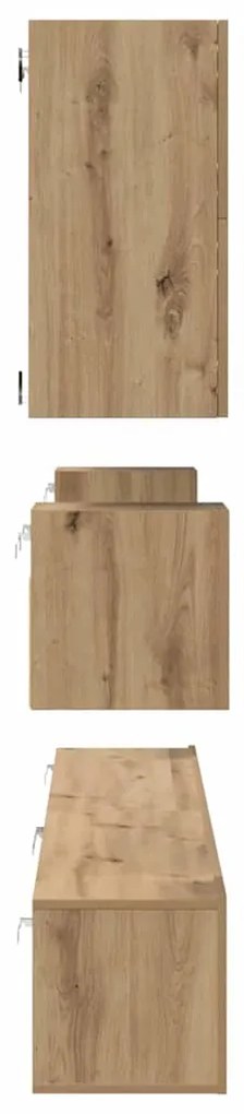 Conjunto de móvel de TV com prateleira 8 pcs carvalho artisiano