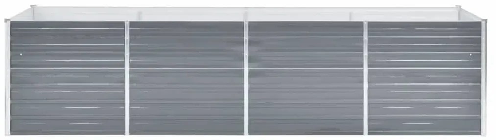 Canteiro elevado de jardim aço galvanizado 320x80x77cm cinzento