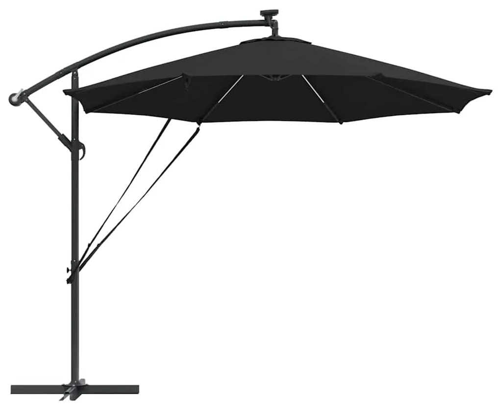 Guarda-sol de Bananeira Cantilever Preto 294 x 294 x 248 cm