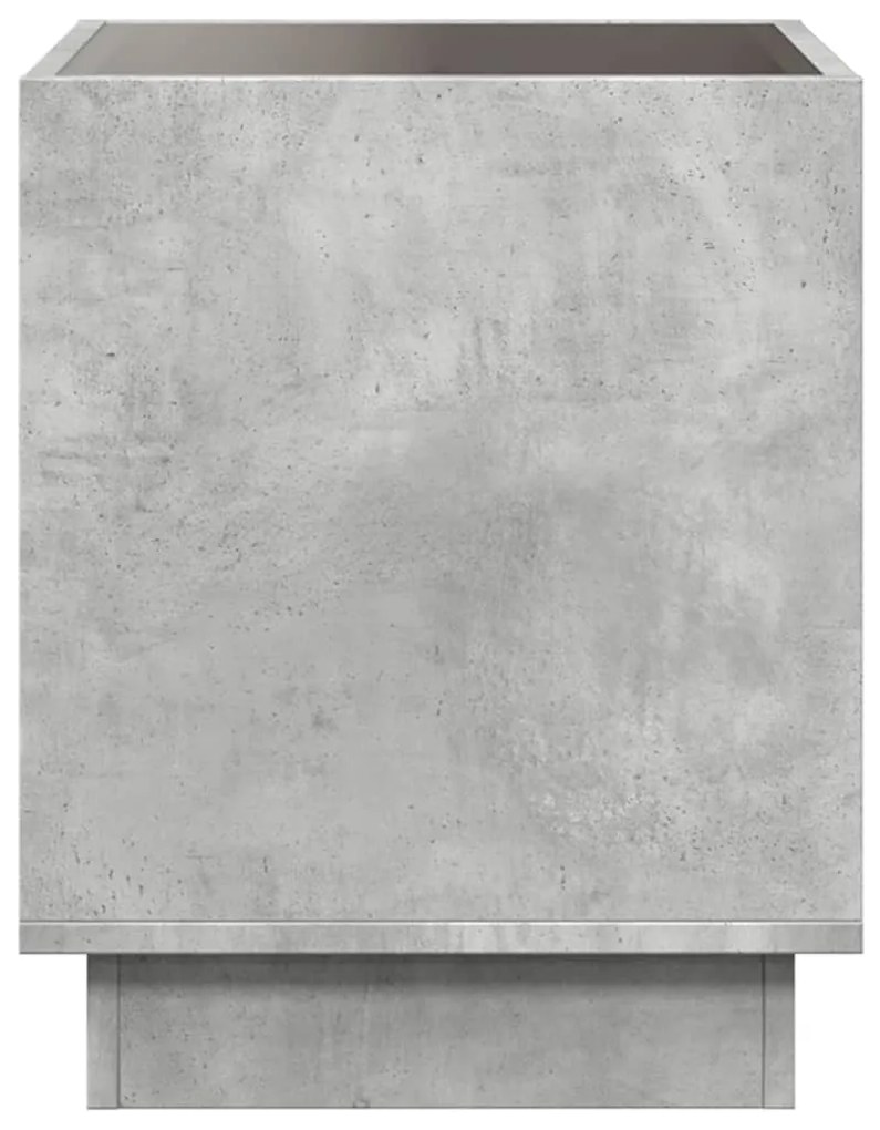Mesa de centro luzes LED Infinity 40x40x50 cm cinzento cimento