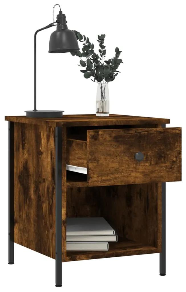 Mesa de cabeceira 40x42x50 cm derivados madeira carvalho fumado