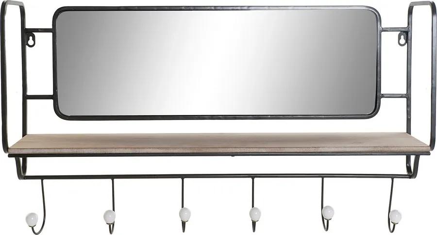 Bengaleiro de Parede Dkd Home Decor Metal Espelho Madeira Mdf (71.5 X 16 X 42 cm)