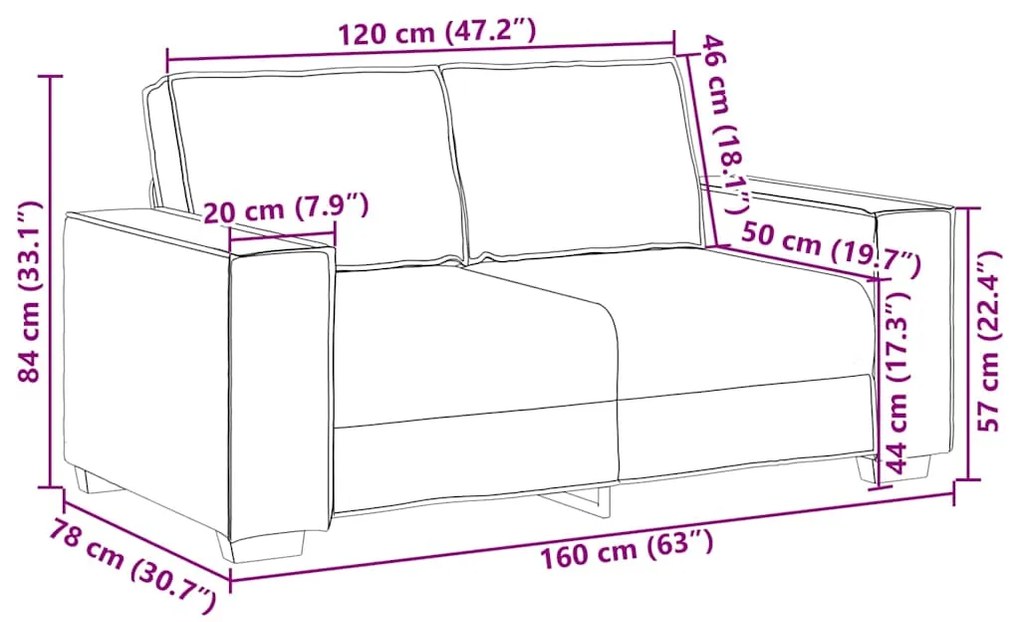 Sofá de 2 lugares veludo 120 cm amarelo