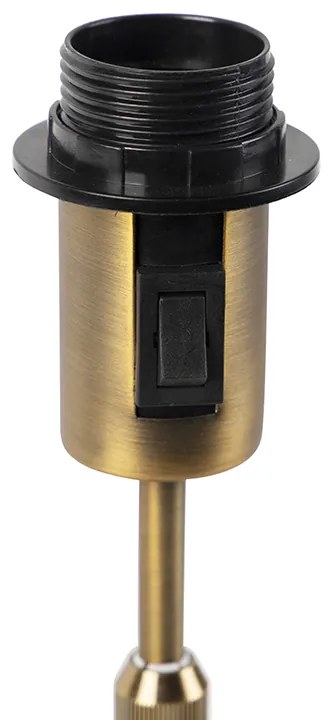 Candeeiro de mesa em bronze com cúpula em linho bege 35cm - Parte Country / Rústico