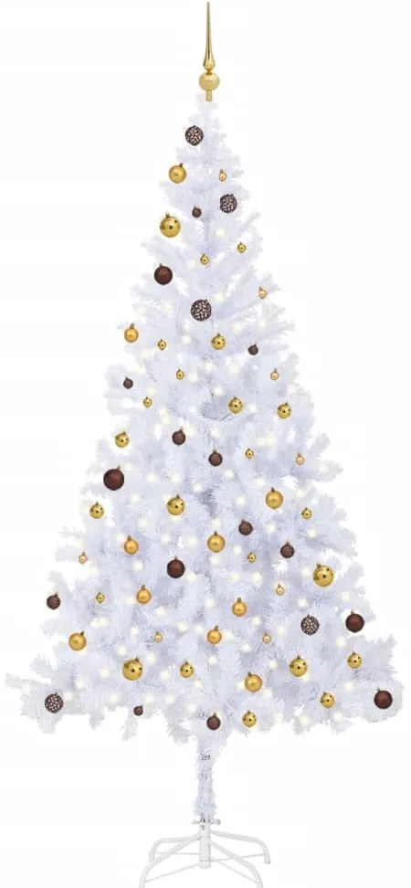 vidaXL Árvore de Natal artificial pré-iluminada c/ bolas 910 ramos