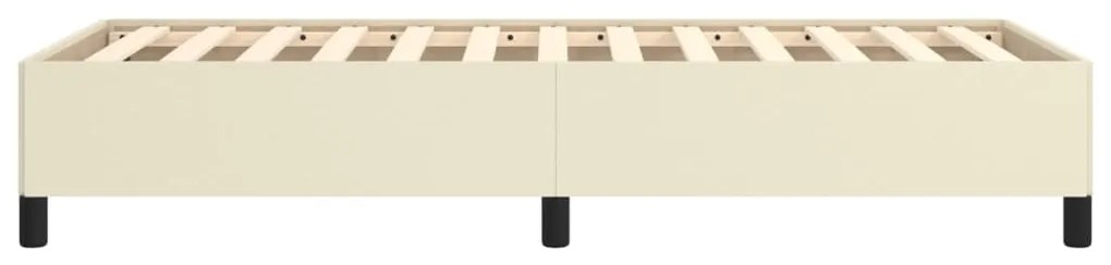 Estrutura de cama 90x190 cm couro artificial cor creme