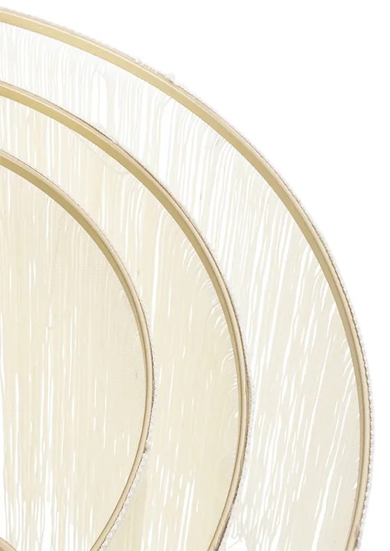 Candeeiro de teto oriental dourado com aba dourado com franjas - Franxa