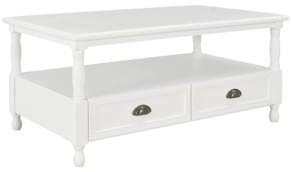 vidaXL Mesa de centro 100x50x45,5cm madeira de paulownia maciça branco