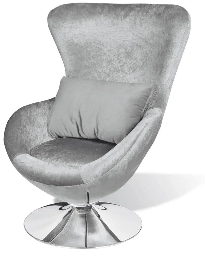 241179 vidaXL Poltrona com forma de ovo prateado