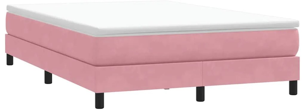Cama com molas/colchão 140x210 cm veludo Rosa