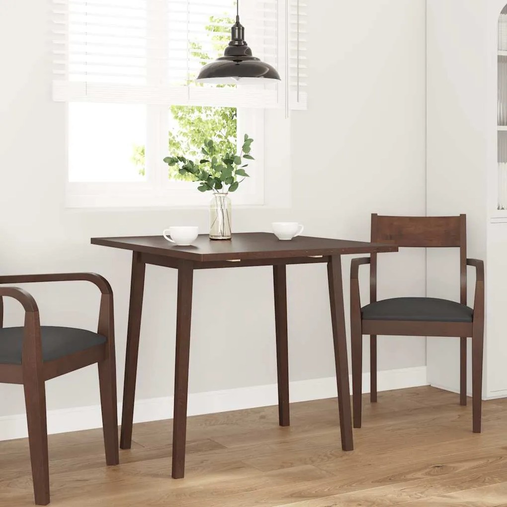 Mesa de jantar madeira seringueira maciça castanho