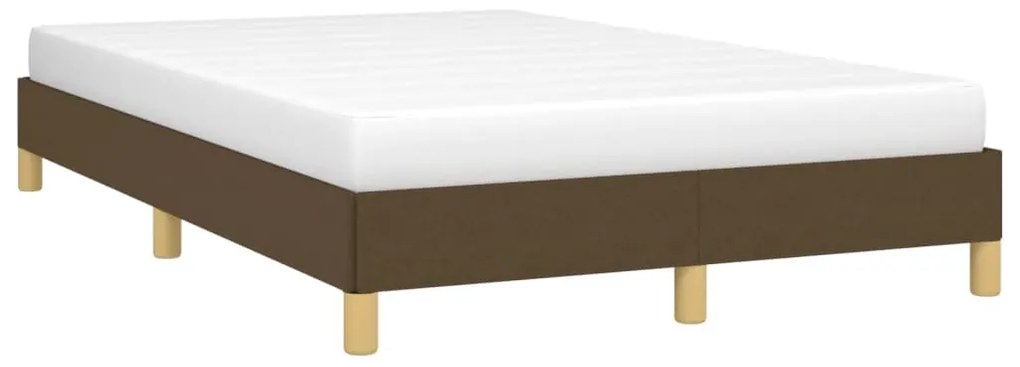 Estrutura de cama sem colchão 120x200 cm tecido castanho-escuro