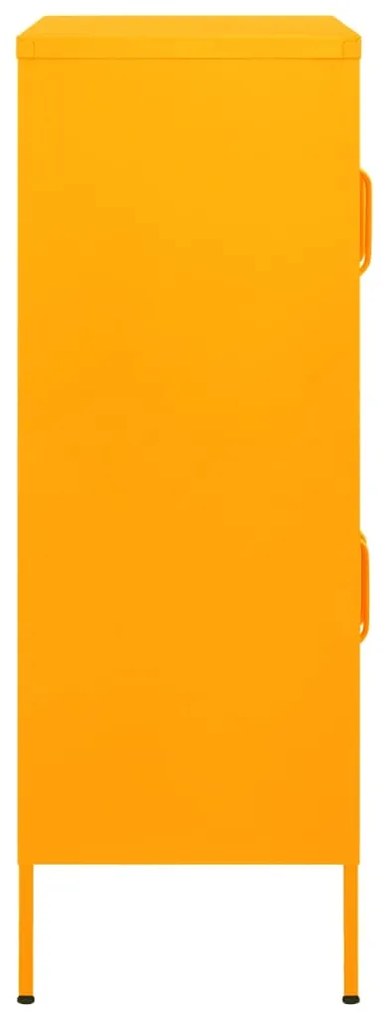 Armário de arrumação aço 80x35x101,5 cm amarelo mostarda