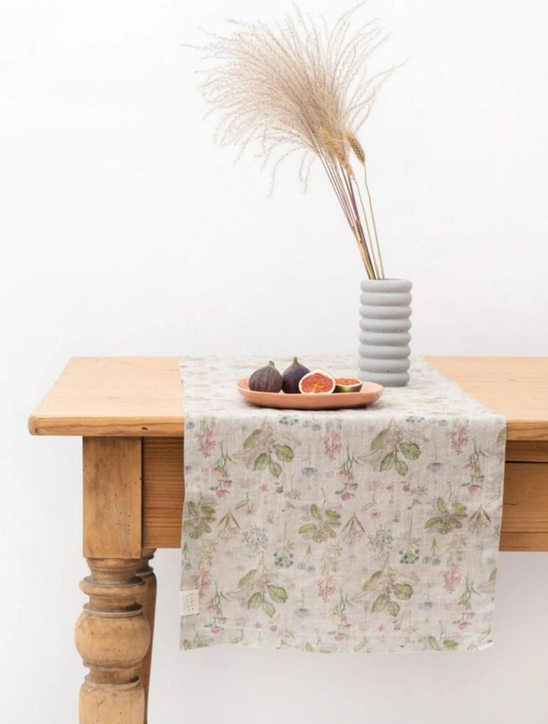 Corredor de mesa em linho Botany on Light
