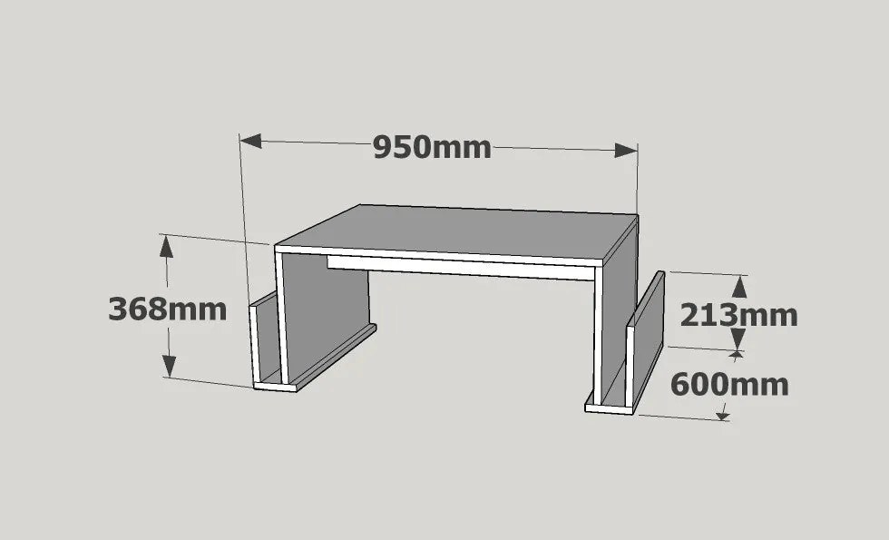 Mesa de Centro Magazin – Nogueira – 95x36,8x60 cm