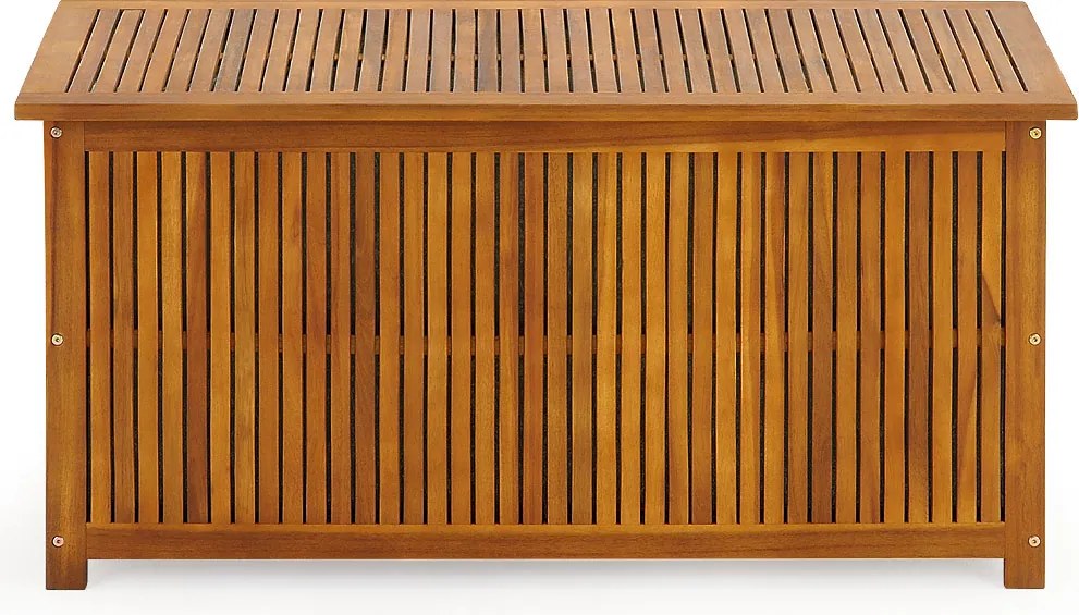 Caixa com tampo e lona interior em madeira de acácia 115 x 50 x 59 cm Castanho