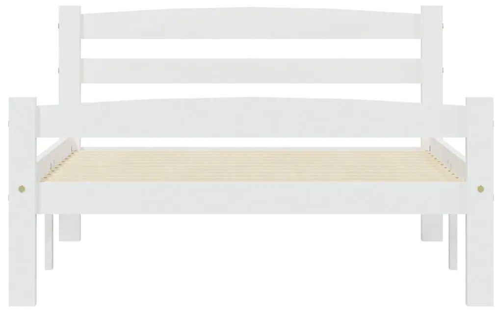 Estrutura de cama 100x200 cm madeira pinho maciço branco