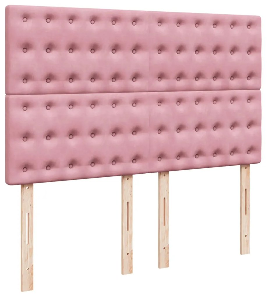 Cama com molas/colchão 140x200 cm veludo rosa