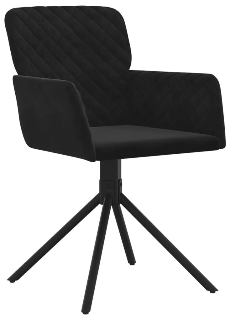Cadeiras de jantar giratórias 2 pcs veludo preto