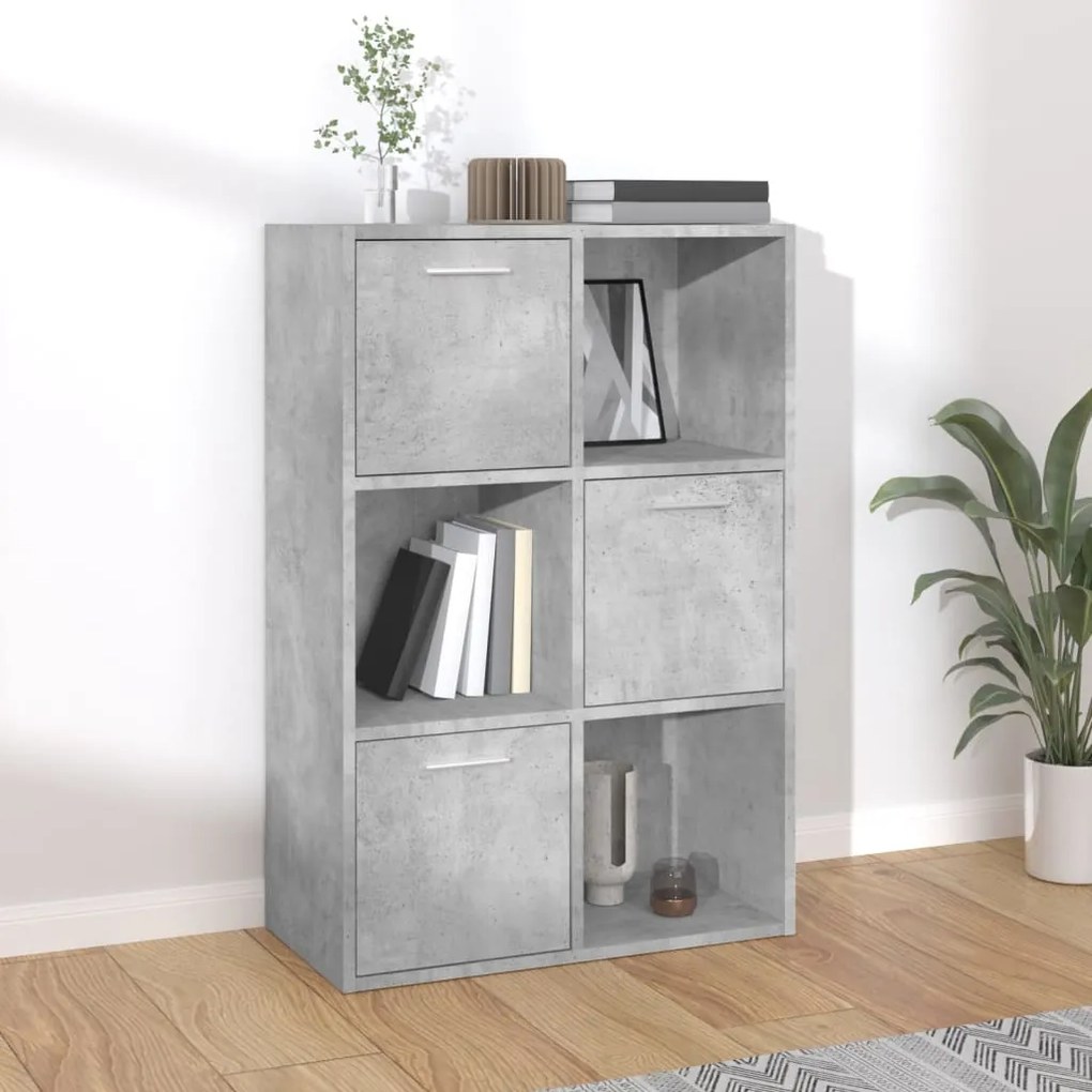 801138 vidaXL Armário arrumação 60x29,5x90 cm contraplacado cinzento cimento